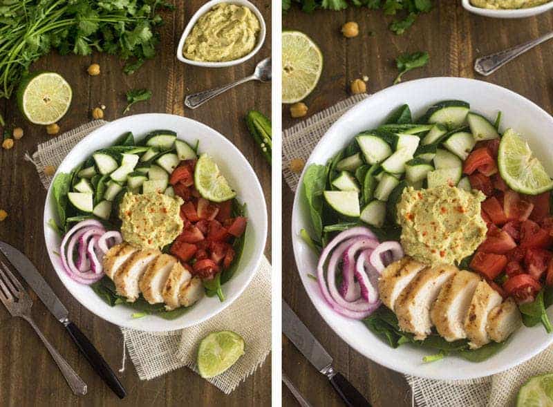 Power Chicken Hummus Salad