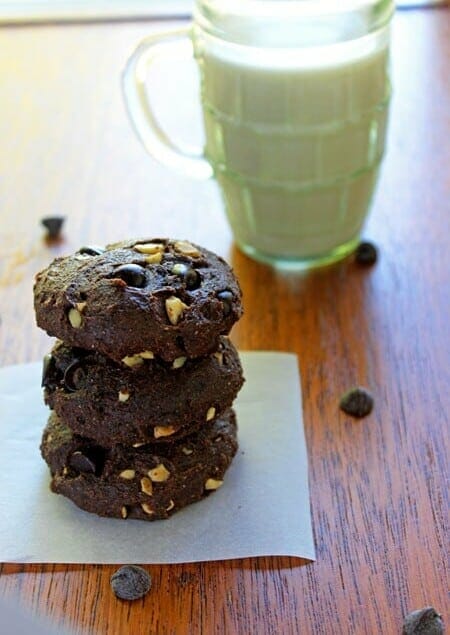 Low Fat Double Chocolate Peanut Cookies- FoodFaithFitness