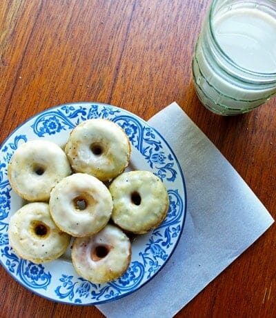 40 Calorie Whole Wheat Lemon Poppy Seed Donuts with Sour Cream Glaze- FoodFaithFitness