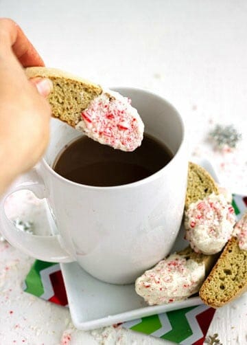 White Chocolate Peppermint Biscotti {Whole Wheat, Low Calorie/Fat & Zero Butter} - Food Faith Fitness