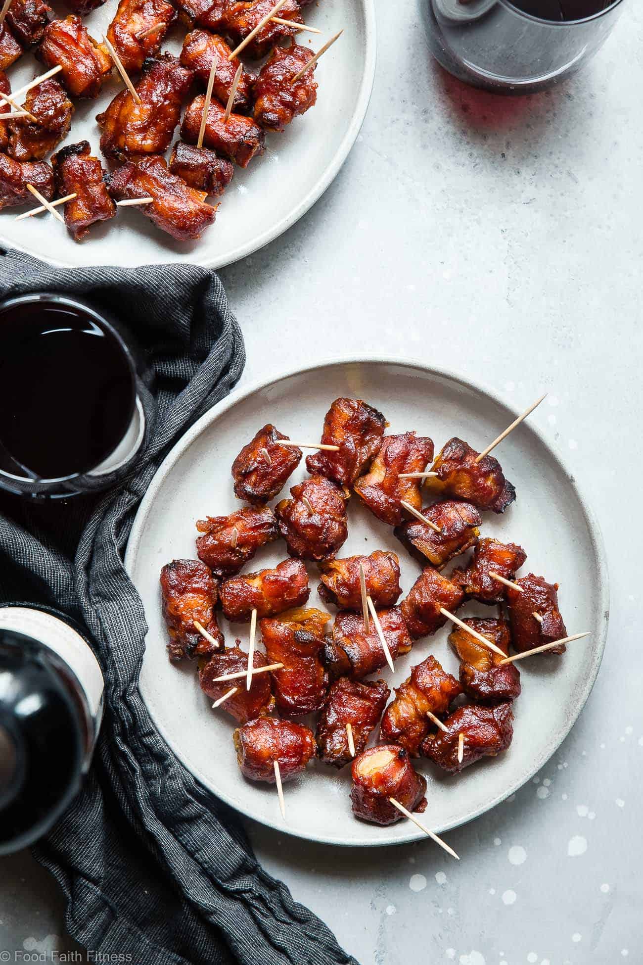 Whole30 Sweet and Sour Bacon Wrapped Pineapple Recipe - Salty, sweet and so addicting! An easy healthy and paleo friendly appetizer that you would never believe is gluten/grain/dairy/sugar free and only 35 calories a bite! | Foodfaithfitness.com | @Foodfaithfit