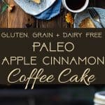 Gluten Free Apple Cinnamon Coffee Cake - This gluten free coffee cake is made with almond flour, apples and naturally sweetened with coconut sugar. Its a healthy, paleo and freezer-friendly breakfast that you will never believe is butter and oil free! | Foodfaithfitness.com | @FoodFaithFit