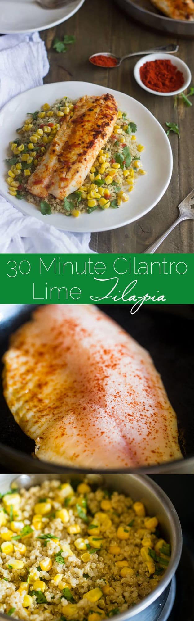 30 Minute Cilantro Lime Tilapia - A gluten free, healthy and protein-PACKED weeknight dinner that will please the whole family! | Foodfaithfitness.com | @FoodFaithFit