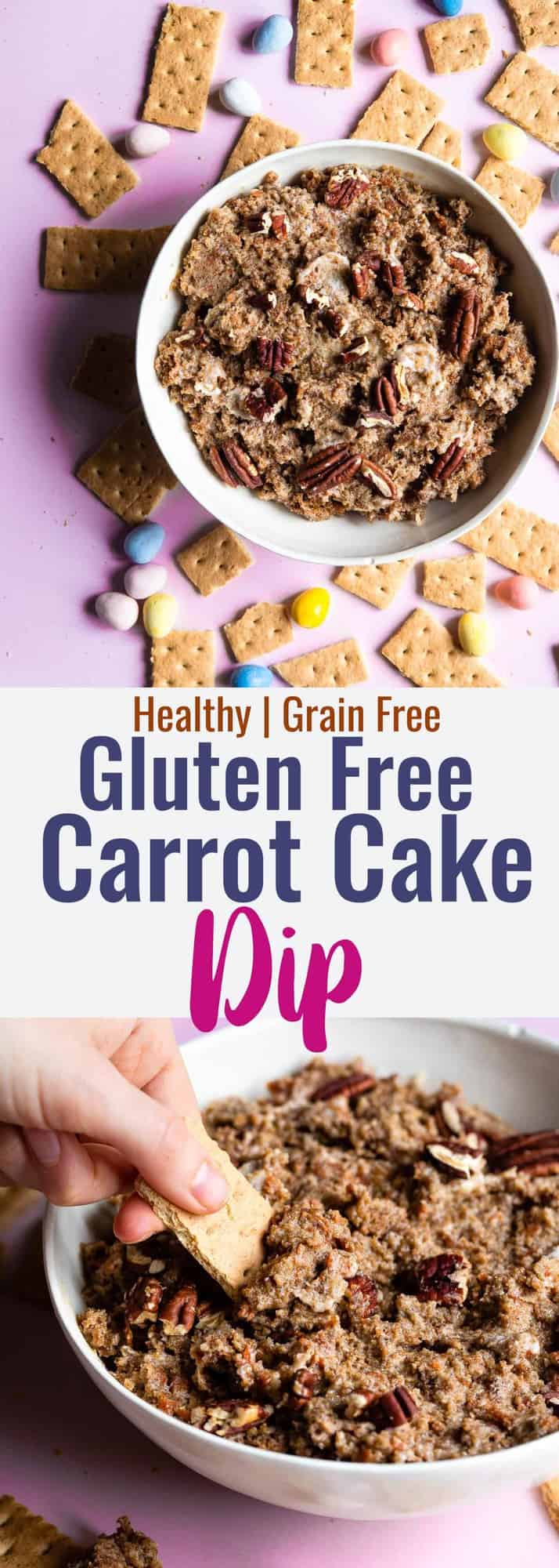 Gluten Free Carrot Cake Dip - This Gluten Free Coconut Flour Carrot Cake Dip is the EASIEST dessert you will ever make and is a huge crowd pleaser! Dairy free option included too! | #Foodfaithfitness | #Glutenfree #Healthy #Dairyfree #Easter #CarrotCake