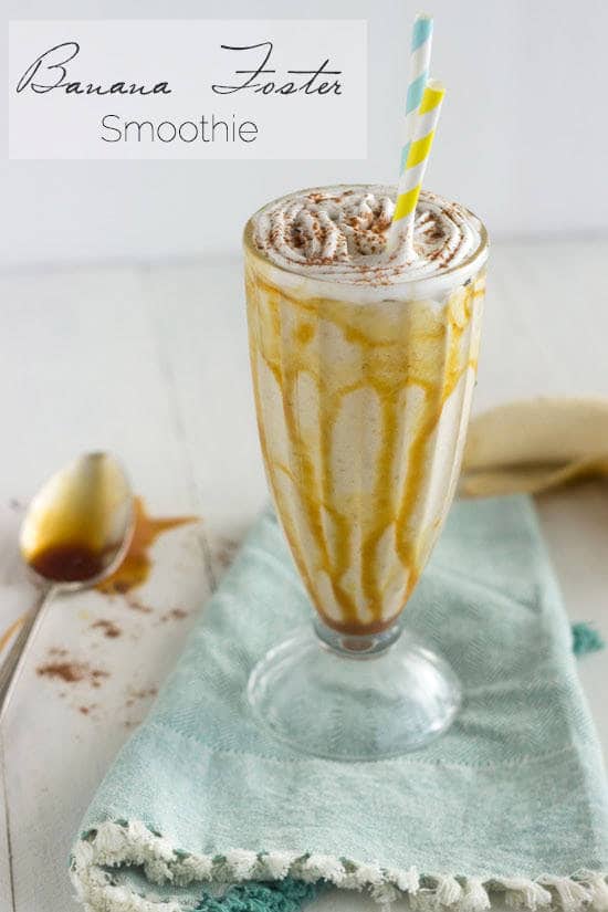 Banana Foster Smoothie {Dairy/Gluten Free, Vegetarian + Super Simple} - Food Faith Fitness