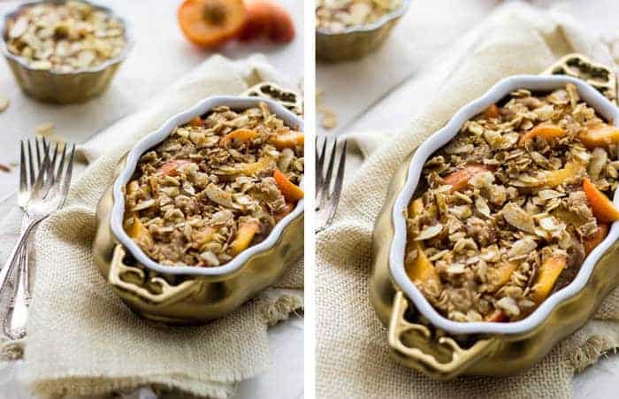 Healthy French Toast Bake with Peaches and Almond Streusel #Brunchweek #Healthy #Breakfast #Recipe - Food Faith Fitness