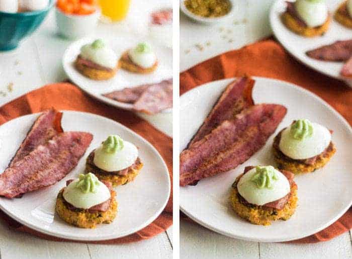 Mexican Carrot Fritters with Bacon and Egg #glutenfree #Healthy #Breakfast #Recipe - Food Faith Fitness