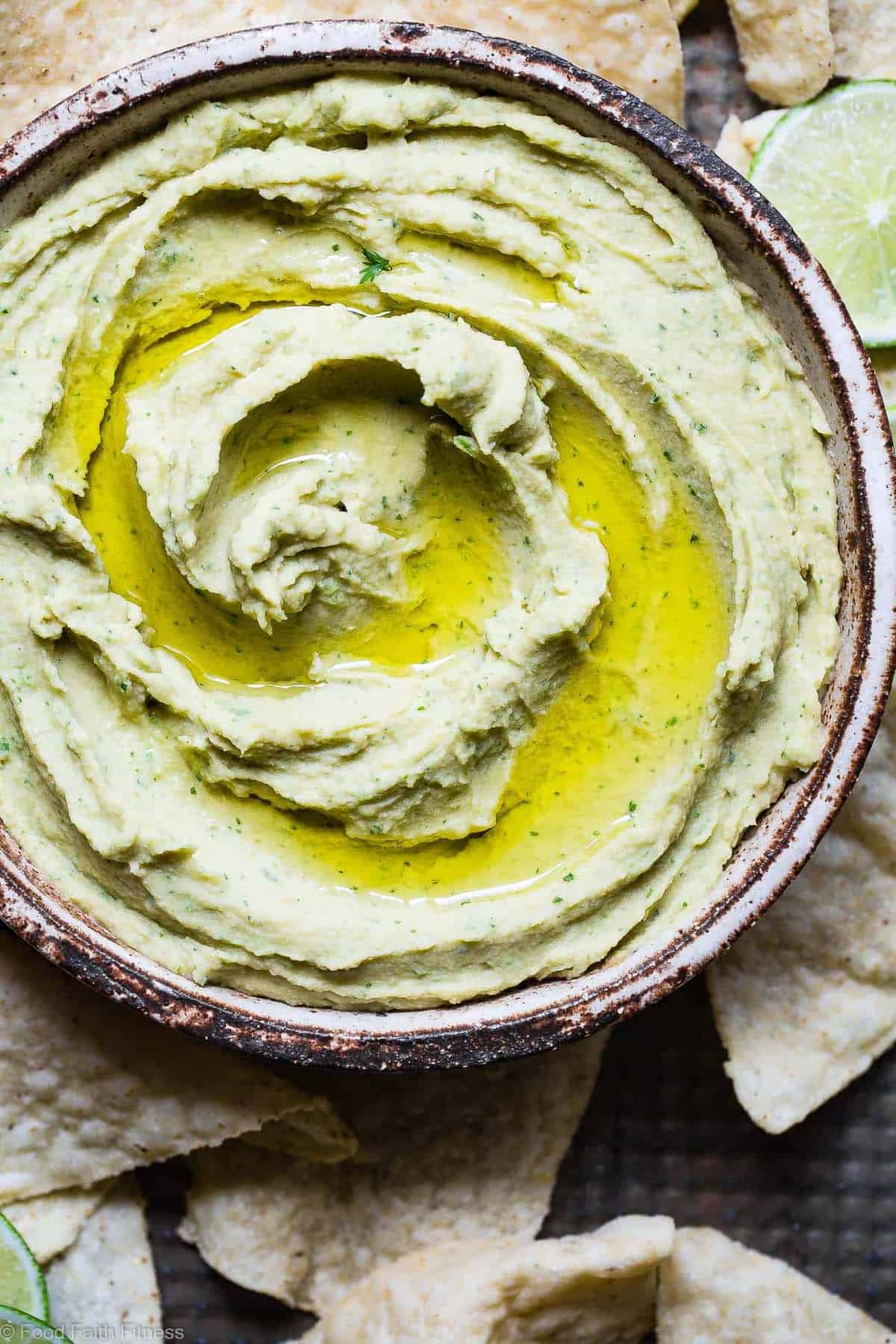 Cilantro Lime Jalapeno Hummus - This spicy, ADDICTING homemade hummus doesn't use tahini! Perfect for snacks, or spreading on a sandwich and gluten free, vegan and 0 Weight Watchers Freestlye Points! | #Foodfaithfitness | #Vegan #Glutenfree #Healthy #Dairyfree #Hummus