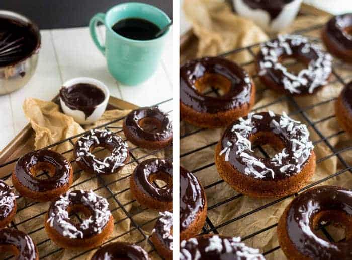 Baked Almond Joy Donuts - Like an Almond Joy and a Donut. Combined. And they're #glutenfree! | Food Faith Fitness| #donut #recipe