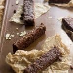 Chocolate Almond Protein Bars - SO easy and WAY healthier than storebought! | foodfaithfitness.com | #healthysnack #recipe #chocolate