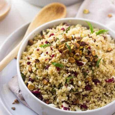 Quinoa Salad with Pistachios and cherries - Food Faith Fitness