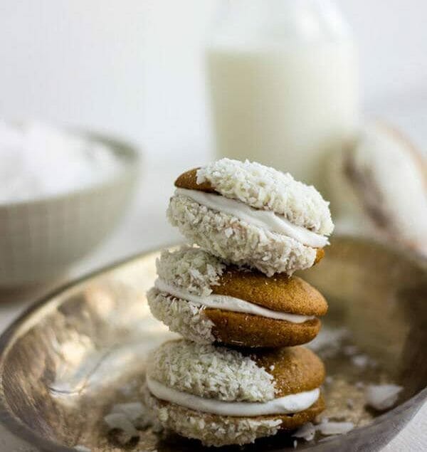 Pumpkin Cookies with Coconut Cream - These are SO good and they're whole wheat and have no butter! | Foodfaithfitness.com | #pumpkin #cookie #recipe