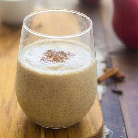 Almond Pear Smoothie - Loaded with almond butter and pears, this is sure to be your new favorite smoothie! | Foodfaithfitness.com | #recipe #smoothie #almondtbutter