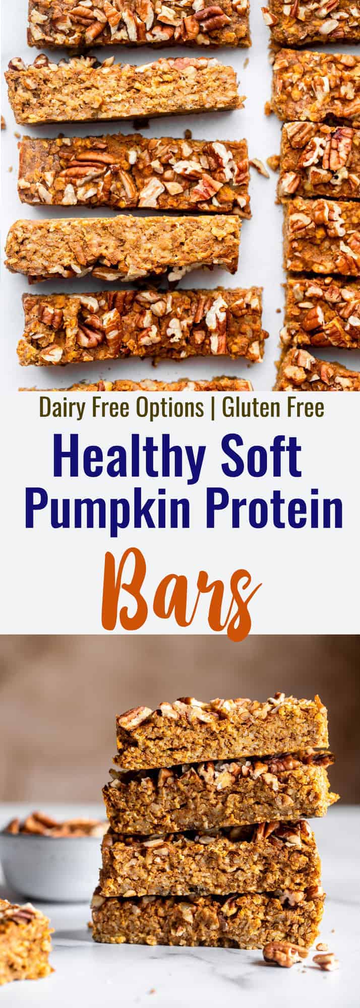 homemade pumpkin protein bars collage photo