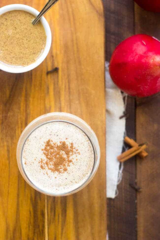 Almond Pear Smoothie - Loaded with almond butter and pears, this is sure to be your new favorite smoothie! | Foodfaithfitness.com | #recipe #smoothie #almondbutter
