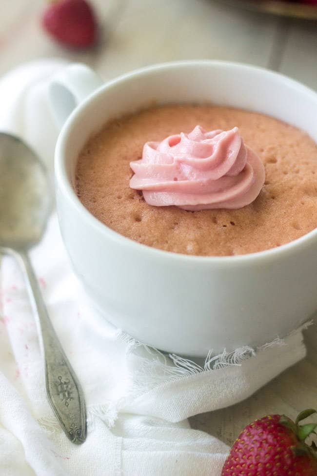 Strawberry Mug Cake Recipe with Protein | Food Faith Fitness