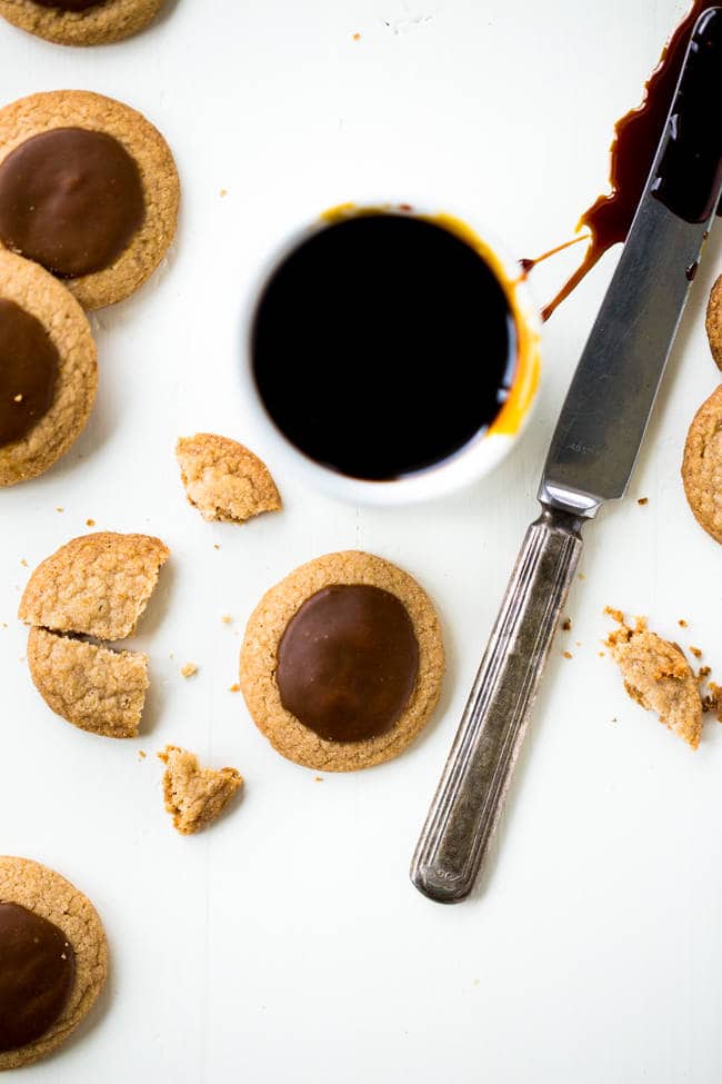 Whipped Brown Sugar Shortbread with Molasses Glaze - The best tastes of shortbread and gingersnaps in 1, melt in your mouth cookie! And they're whole wheat to sneak in some health this Christmas! | Foodfaithfitness.com | #recipe