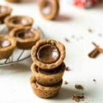 Shortbread Cookie Cups with Brown Sugar Cinnamon Filling - these simple cookies are crunchy on the outside and SO chewy and on the inside! Like a Pop tart in Christmas cookie form! | Foodfaithfitness.com | #recipe