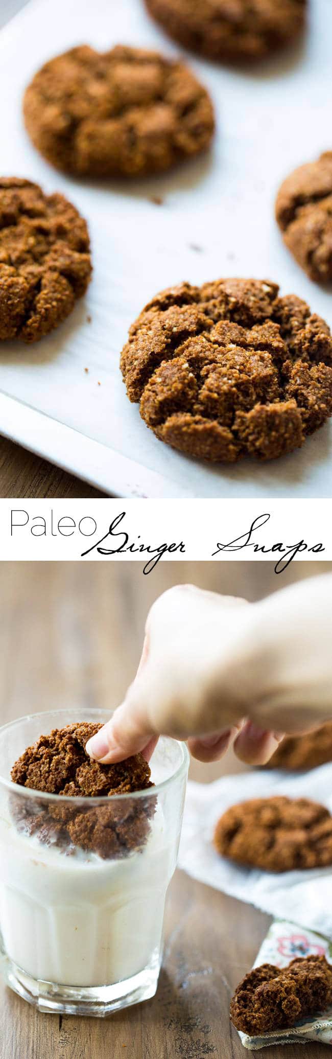 Paleo Gingersnaps - Completely butter free, gluten free and grain free, you will be amazed that these Christmas cookies taste better than Grandmas! Seriously, the best! | Foodfaithfitness.com | @FoodFaithFit