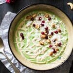 Avocado Smoothie Bowl with Cashew Cream - Ready in 5 minutes, protein packed and full of superfoods! This will be your new favorite detox breakfast! | Foodfaithfitness.com | #recipe