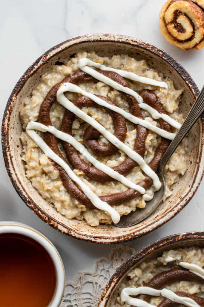 close up view of Protein Oatmeal in a bowl