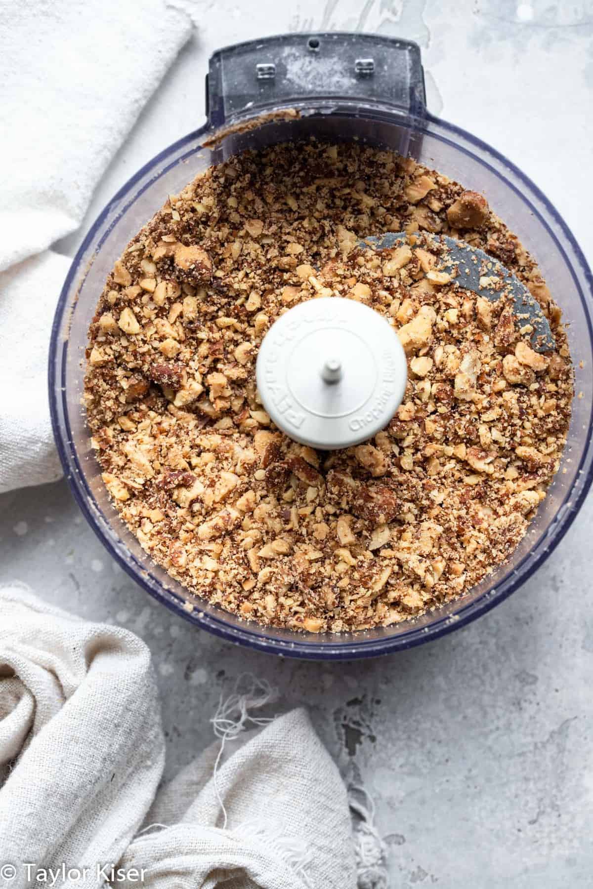 almonds crushed up in a food processor