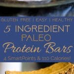 Paleo Protein Bar Recipe - 5 ingredients, one bowl and 20 minutes is all you need to make these soft and chewy bars! The a healthy, portable snack! | Foodfaithfitness.com | @FoodFaithFit
