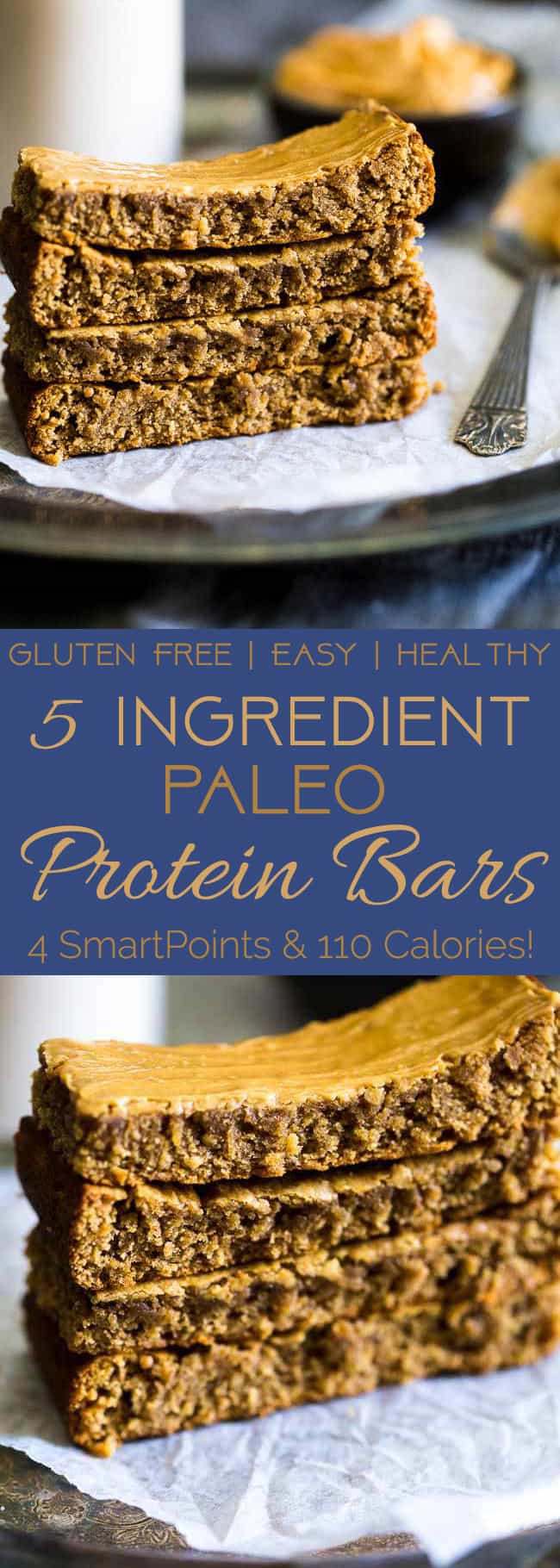 Paleo Protein Bar Recipe - 5 ingredients, one bowl and 20 minutes is all you need to make these soft and chewy bars! The a healthy, portable snack! | Foodfaithfitness.com | @FoodFaithFit | low carb paleo protein bars. homemade paleo protein bars. clean eating paleo protein bars. paleo snacks. easy paleo protein bars. Easy protein bars. gluten free protein bars. post work protein bars. protein bars recipe.