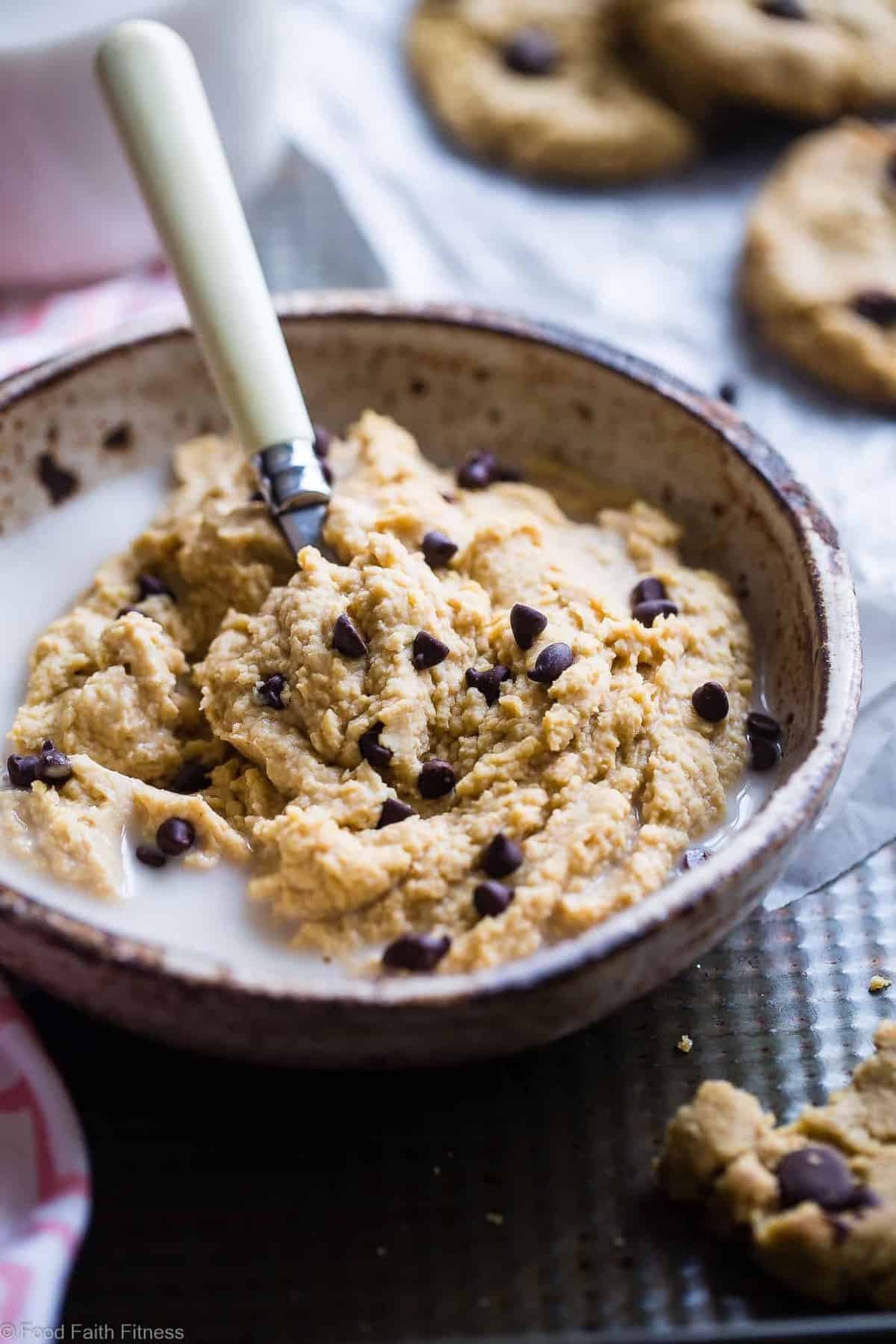 Vegan Cookie Dough Breakfast Bowls - Wake up to cookie dough for breakfast! Make-ahead friendly, gluten/grain/dairy free and packed with protein! Eating a healthy breakfast never tasted so good! | #Foodfaithfitness | #Vegan #Glutenfree #Cookiedough #Dairyfree #Healthy