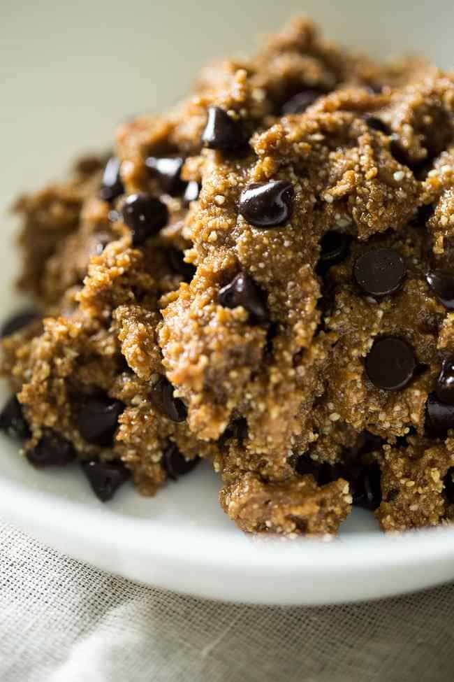 Crock Pot Paleo Cookies with Chocolate Chips – Let the crock pot do the work for you with these cookies that are loaded with gooey chocolate! An easy, healthy, grain-free treat! | Foodfaithfitness.com | @FoodFaithFit