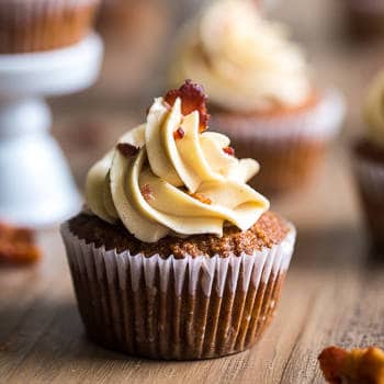 Paleo Maple Bacon Gluten Free Cupcakes | Foodfaithfitness.com | @FoodFaithFit