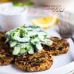 Turkey Kibeh with Cucumber Salad & Mint Yogurt Sauce – A Mediterranean meal that is quick, easy and packs a flavor punch! It's a high protein, healthy meal to please the whole family! | Foodfaithfitness.com | @FoodFaithFit