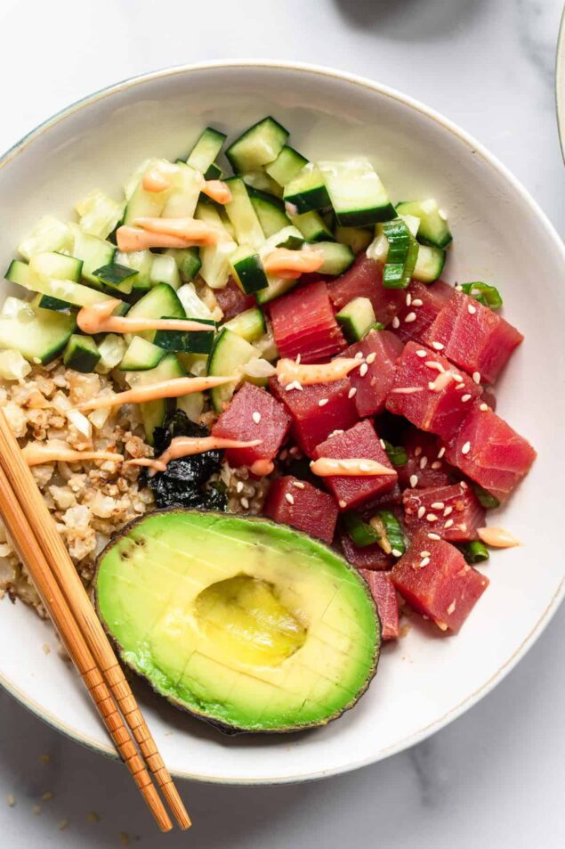 Low Carb Poke Bowl Food Faith Fitness