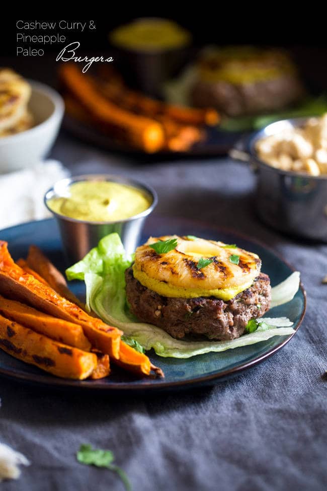 Grilled Pineapple Paleo Burger with Cashew Cream | Faith Food Fitness