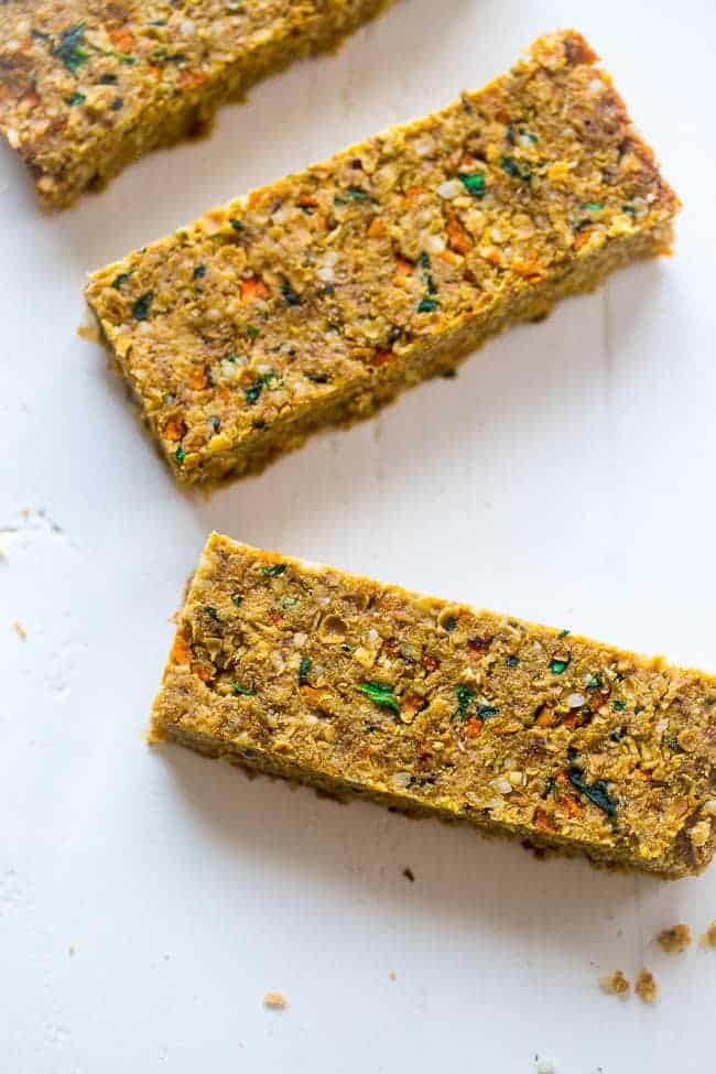 Vegan Hidden Veggie Coconut Almond Homemade Protein Bars - You would never know this healthy snack, or portable breakfast, is secretly healthy, packed with vegetables and is vegan friendly! | Foodfaithfitness.com | @FoodFaithFit