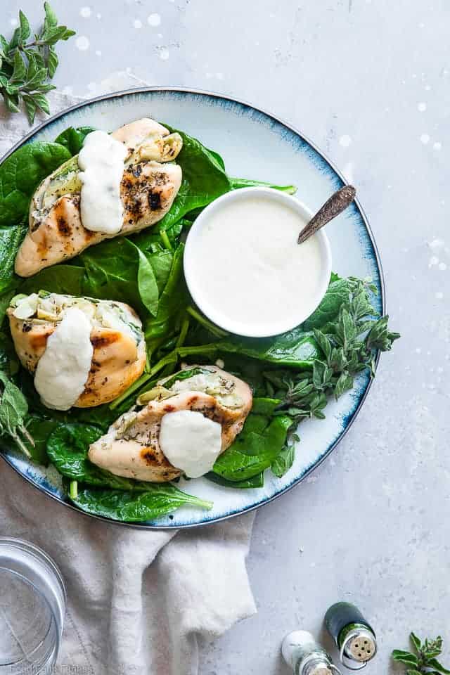 Spinach Artichoke Greek Yogurt Chicken 