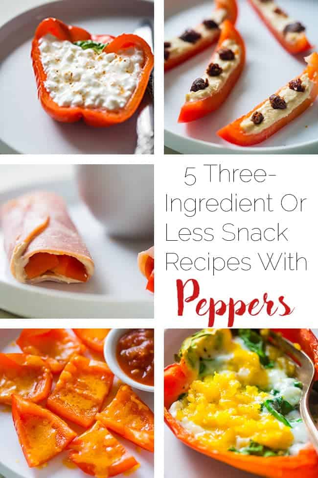 5 Three-Ingredient or Less Snack Recipes with Peppers - A list of 5 healthy snack recipes that feature avocado and have 3 ingredients or less! A great resource to find easy, simple snack ideas in one place! | Foodfaithfitness.com | @FoodFaithFit