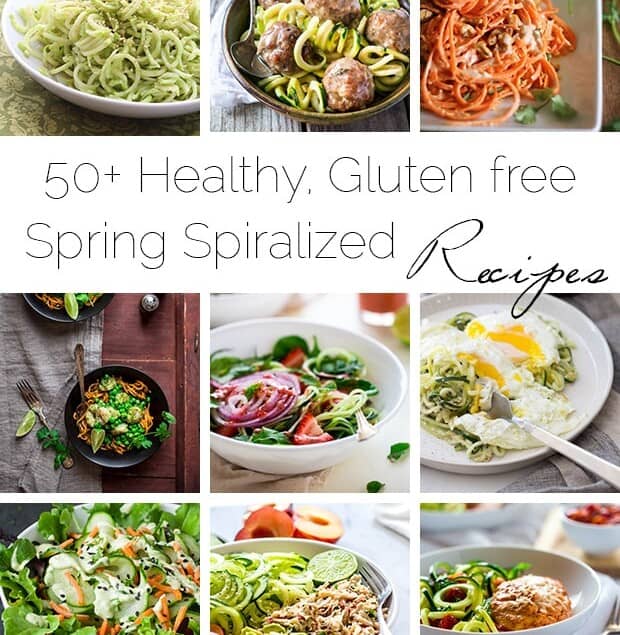 50+ Healthy, Gluten Free Spiralized Recipes - A collection of a ton of the best spiralized recipes that taste great and are great for you! | Foodfaithfitness.com | @FoodFaithFit