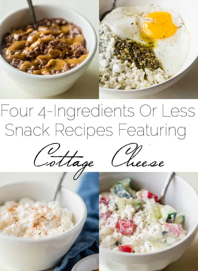 4 Four-Ingredient or Less Snack Recipes with Cottage Chees - A list of 4 healthy snack recipes that feature cottage cheese and have 4 ingredients or less! A great resource to find easy, simple snack ideas in one place! | Foodfaithfitness.com | @FoodFaithFit