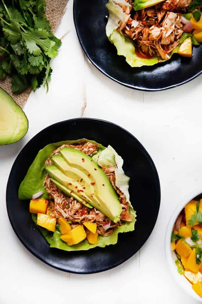 Slow Cooker Mango Chicken and Sweet Potato Bowls on Food Faith Fitness - A healthy, Whole30 compliant weeknight dinner!