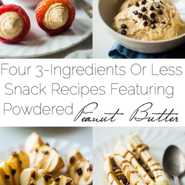 4 Four-Ingredient or Less Snack Recipes with Powdered Peanut Butter - A list of 4 healthy snack recipes that feature powdered peanut butter and have 4 ingredients or less! A great resource to find easy, simple snack ideas in one place! | Foodfaithfitness.com | @FoodFaithFit