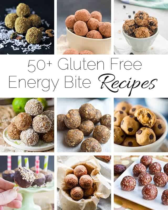 A list of 50+ healthy and gluten free energy bite recipes that are simple to make and taste delicious! These bites will get you through the afternoon slump! | Foodfaithfitness.com | @FoodFaithFit