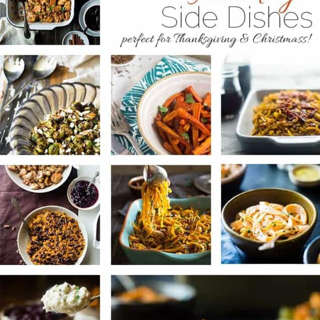25 Healthy Holiday Side Dish Recipes - Need some ideas for Thanksgiving or Christmas? All of these side dishes are gluten free, healthier and many are paleo, whole30 and vegan! All the taste and better for you! | Foodfaithfitness.com | @FoodFaithFit