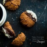 Paleo Chocolate Hazelnut Coffee Ginger Snaps - This easy, sweet and spicy paleo chocolate hazelnut healthy ginger snap recipe has notes of rich coffee! They're the perfect healthy, gluten free cookie for the Holidays! | Foodfaithfitness.com | @FoodFaithFit