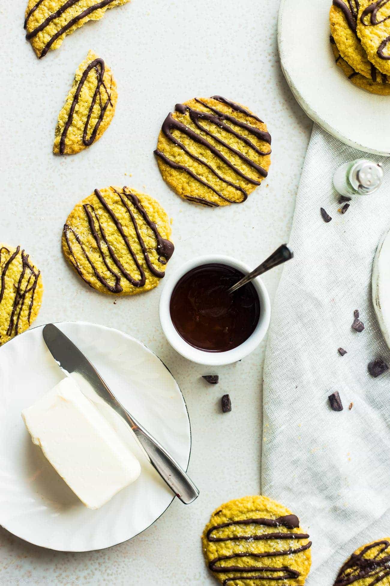 Gluten Free Salted Chocolate Pistachio Whipped Shortbread Cookies - These 5 ingredient, low carb and gluten free shortbread cookies are salty-sweet and melt in your mouth! The perfect, healthy Christmas cookie! | Foodfaithfitness.com | @FoodFaithFit
