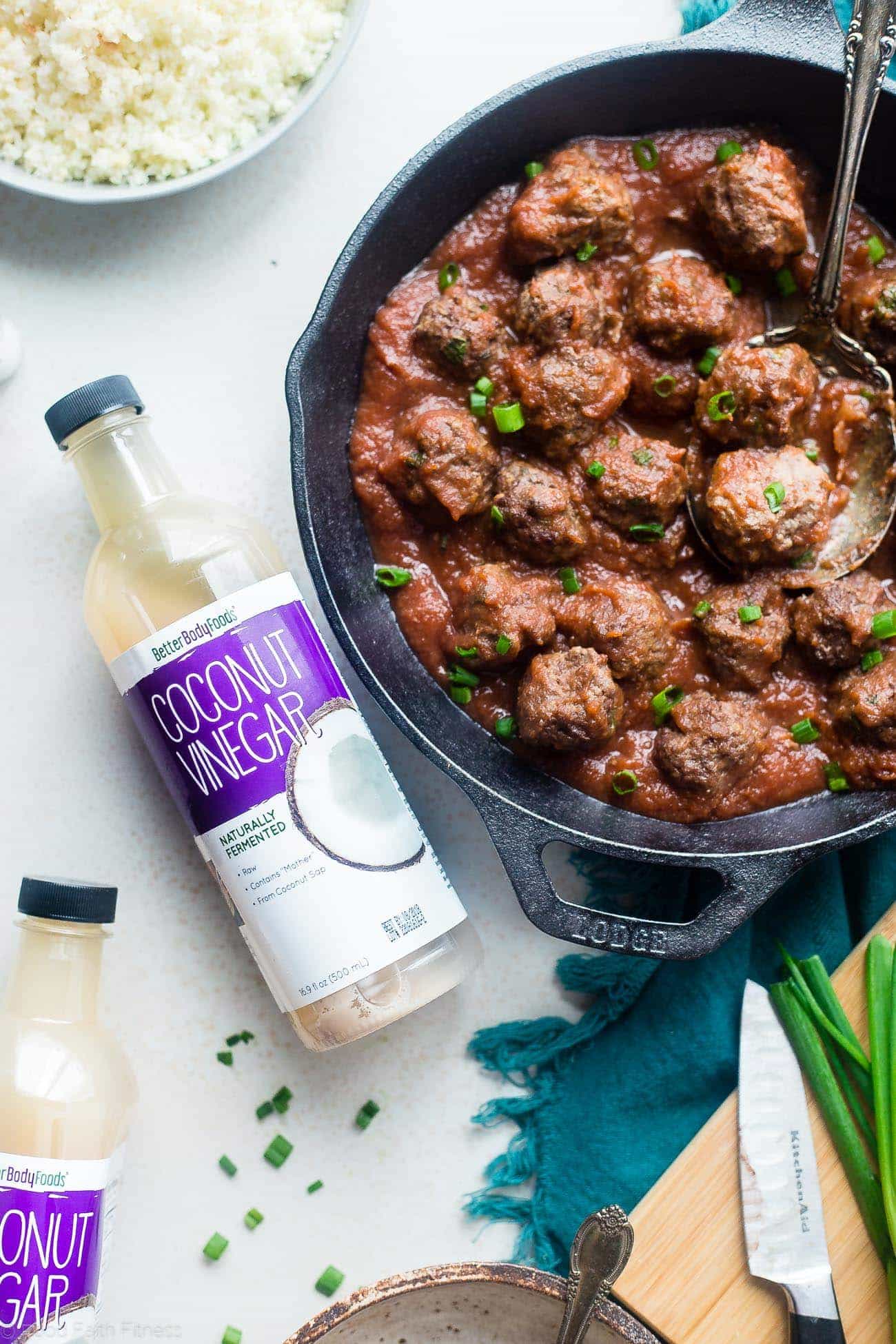Whole30 Sweet and Sour Paleo Meatballs - This paleo meatballs recipe is a healthy remake of a classic recipe that is gluten free and whole30 complaint! They're a weeknight meal that everyone will love! | Foodfaithfitness.com | @FoodFaithFit