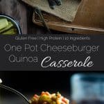 Cheeseburger Quinoa Casserole - This easy, one-pot cheeseburger casserole has all the cheeseburger taste you love but in healthy, gluten free weeknight dinner form! It's under 300 calories too! | Foodfaithfitness.com | @FoodFaithFit