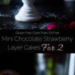 Mini Strawberry Chocolate Cakes For Two - This mini strawberry gluten free chocolate cake recipe makes 2 mini cakes, so it's perfect for two people! A healthier, grain free dessert for Valentine's Day! | Foodfaithfitness.com | @FoodFaithFit