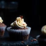 Gluten Free Chocolate Bacon Beer Cupcakes - These gluten free beer cupcakes have a secret, salty bacon twist and bacon fat buttercream! They're an easy dessert that's perfect for St Patrick's Day! | Foodfaithfitness.com | @FoodFaithFit