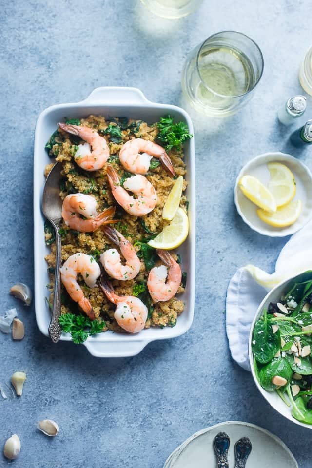 Garlic Butter Shrimp and Quinoa in the Slow Cooker